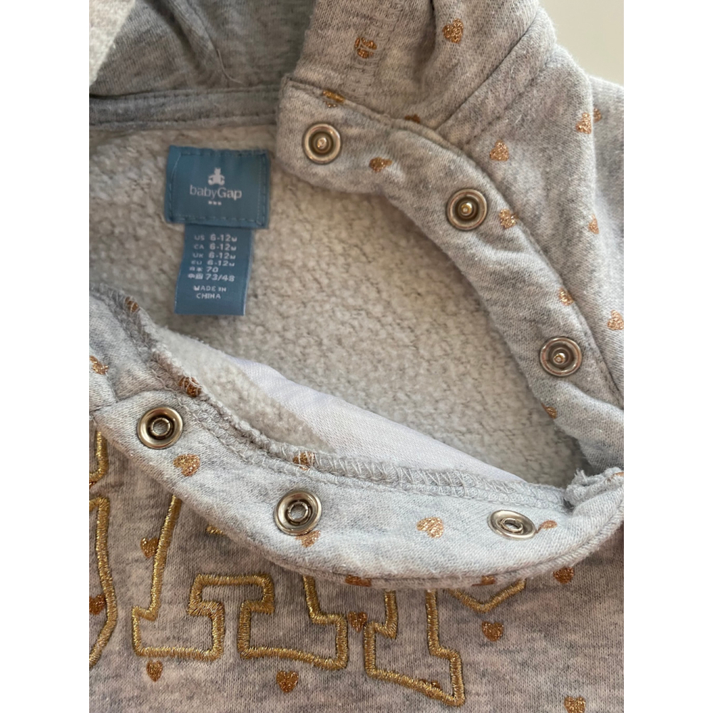 Baby Gap Jumpsuit 6-12m Grey and Gold - Picture 5 of 6